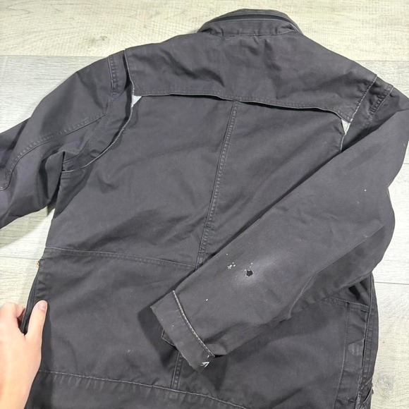 paint splattered black opium distressed Levi Strauss peels so jacket - Picture 5 of 8